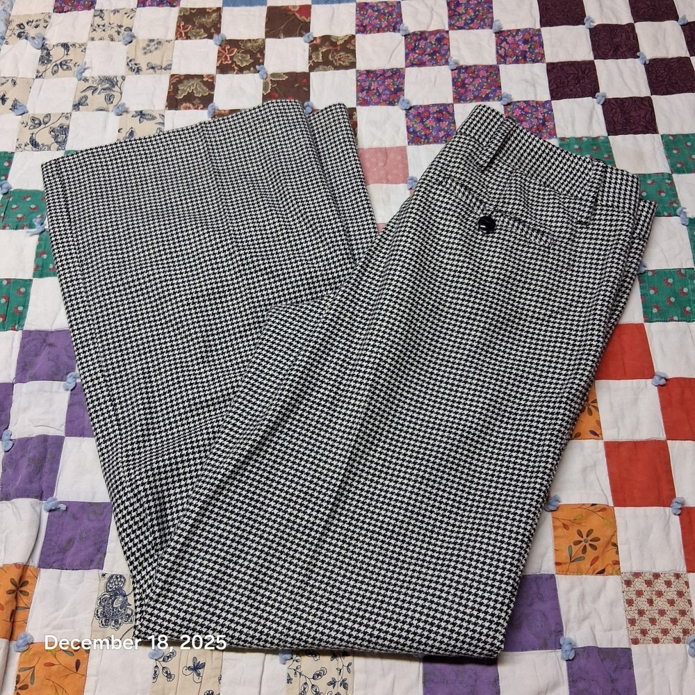 United‎ Colors Of Benetton Houndstooth Pleated Wide Leg Pants 34x33 EUR: 44